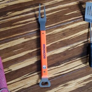 Orange Broncos BBQ Fork with Bottle Opener
